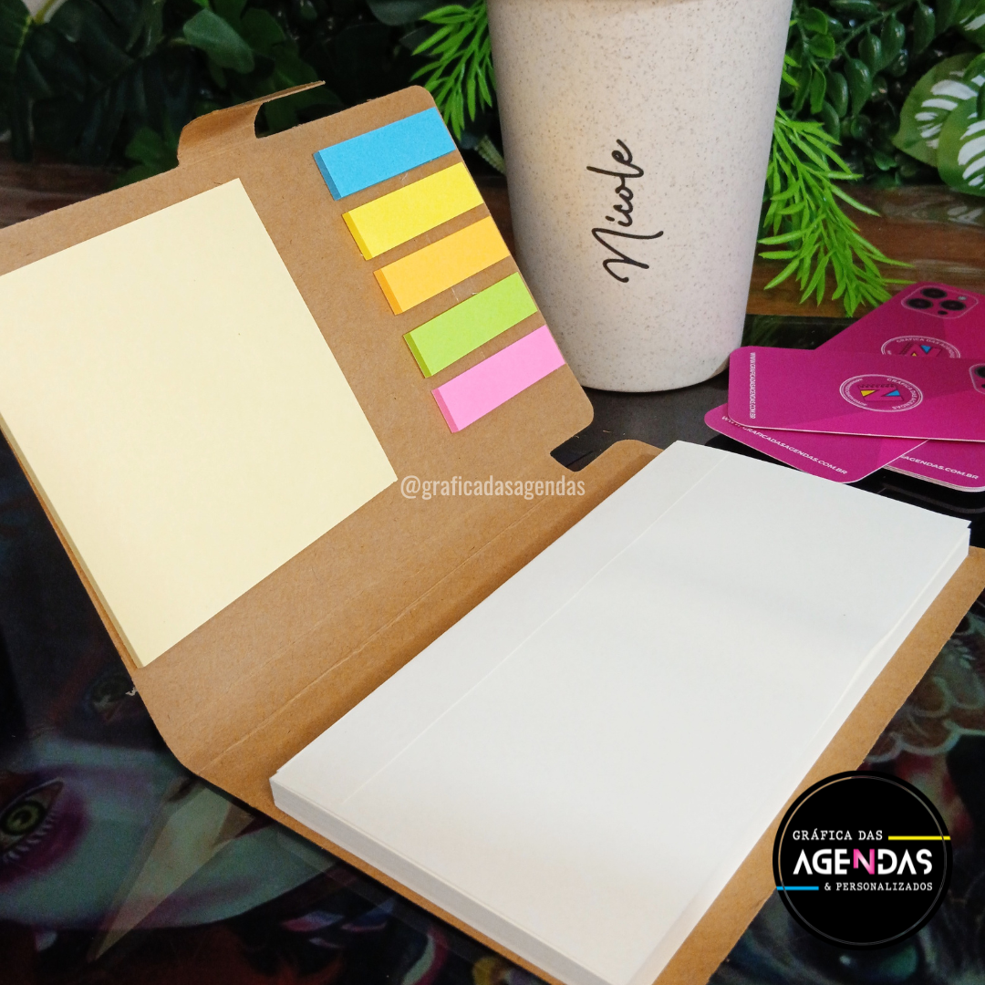 Bloco de Anotações Ecológico com Sticky Notes